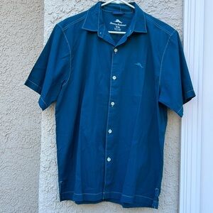 Tommy Bahama Ink Blue Short Sleeve Button Up Casual Shirt Men's Size M NWT